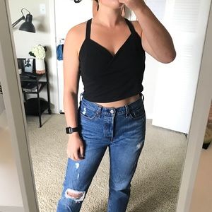 Abercrombie crop strappy tank